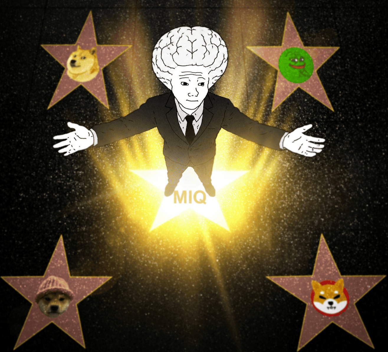 brain wojak on the MIQ walk of fame star